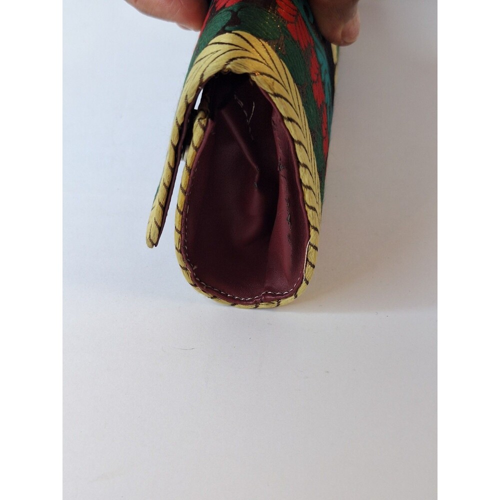 Vintage Rectangle Fun Party Paisley Metallic Small Clutch Handbag Old Money 90's - Picture 5 of 12